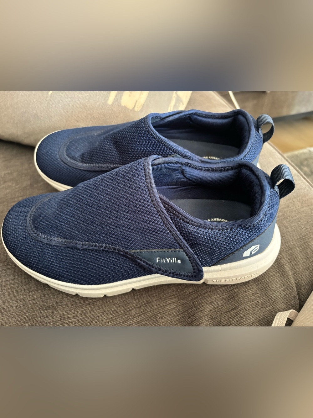 FitVille Men’s Navy Slip-On Sneakers